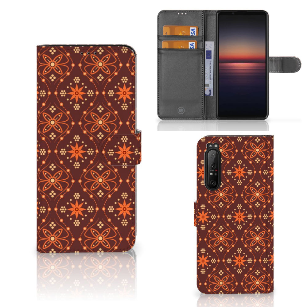 Sony Xperia 1 II Telefoon Hoesje Batik Brown