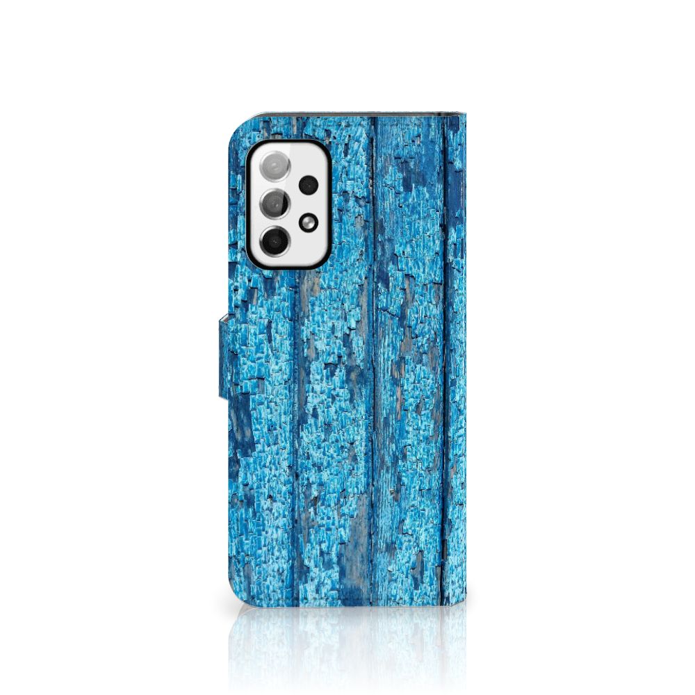 Samsung Galaxy A73 5G Book Style Case Wood Blue