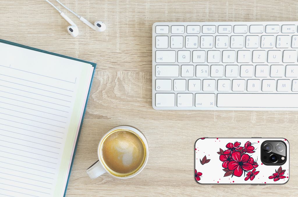 iPhone 14 Pro Bloemen Hoesje Blossom Red B2C Telecom