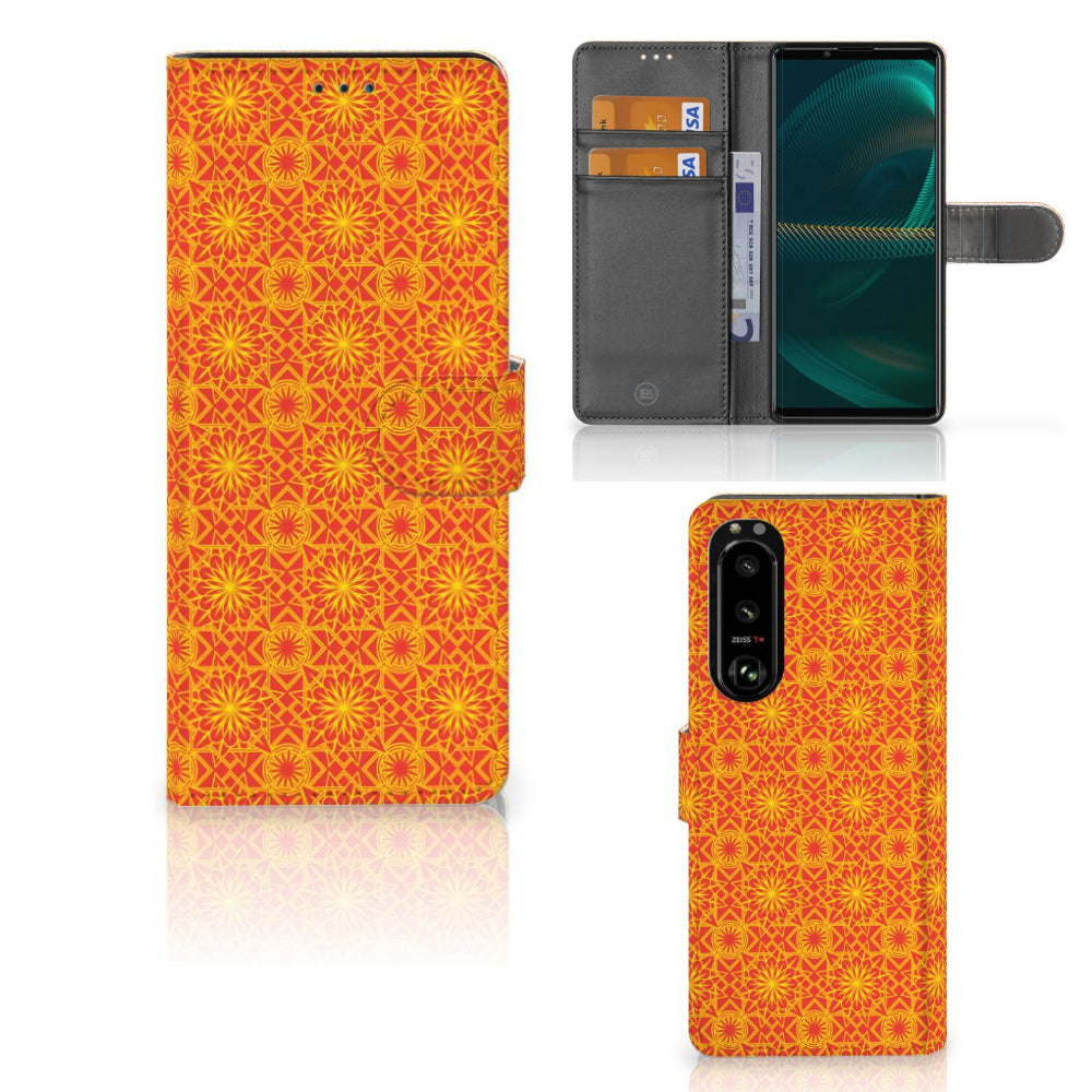 Sony Xperia 5III Telefoon Hoesje Batik Oranje