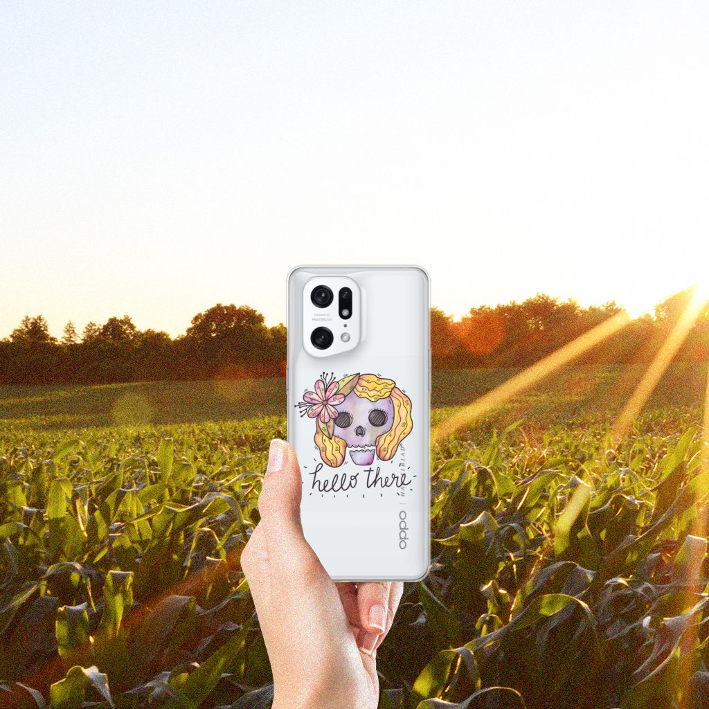 Silicone Back Case OPPO Find X5 Pro Boho Skull B2C Telecom