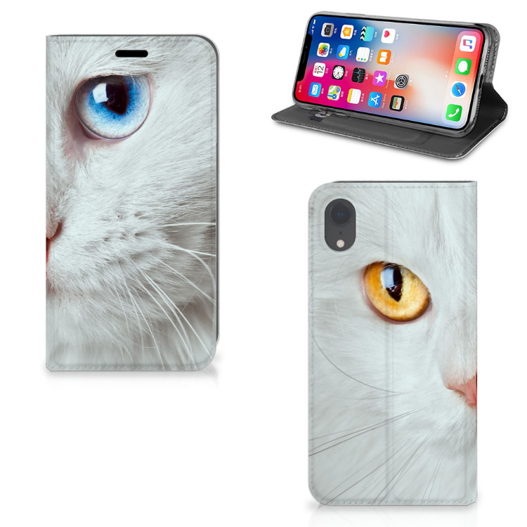 Apple iPhone Xr Hoesje maken Witte Kat