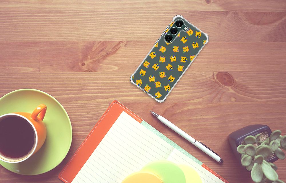 Doorzichtige Silicone Hoesje voor Samsung Galaxy S23 Plus Katten Emojis B2C Telecom