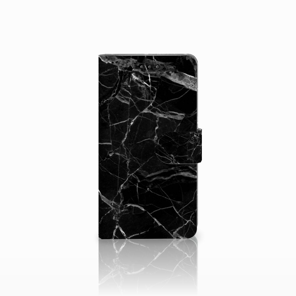 Samsung Galaxy J7 2016 Bookcase Marmer Zwart - Origineel Cadeau Vader