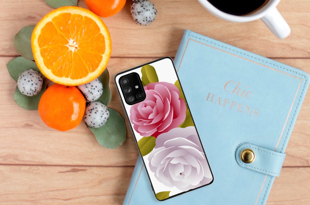 Samsung Galaxy A71 Bloemen Hoesje Roses B2C Telecom