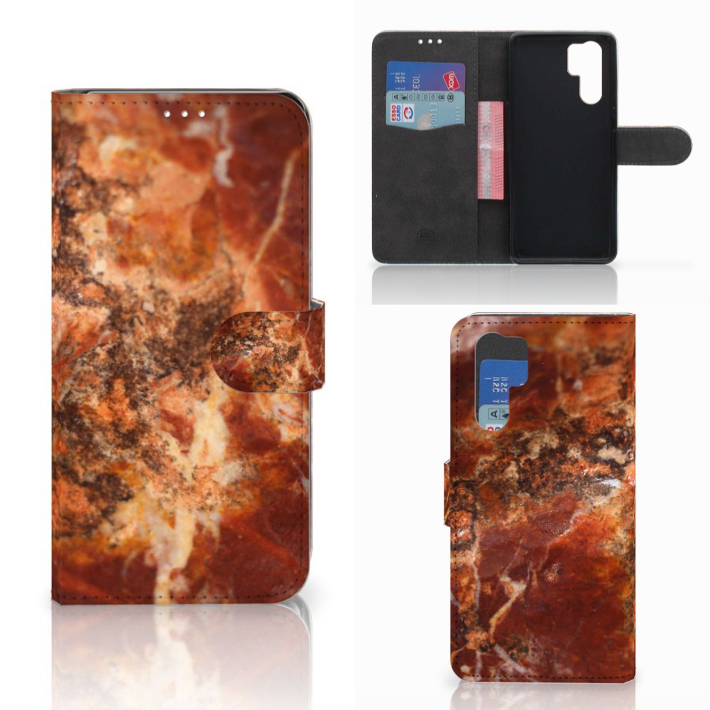 Huawei P30 Pro Bookcase Marmer Bruin