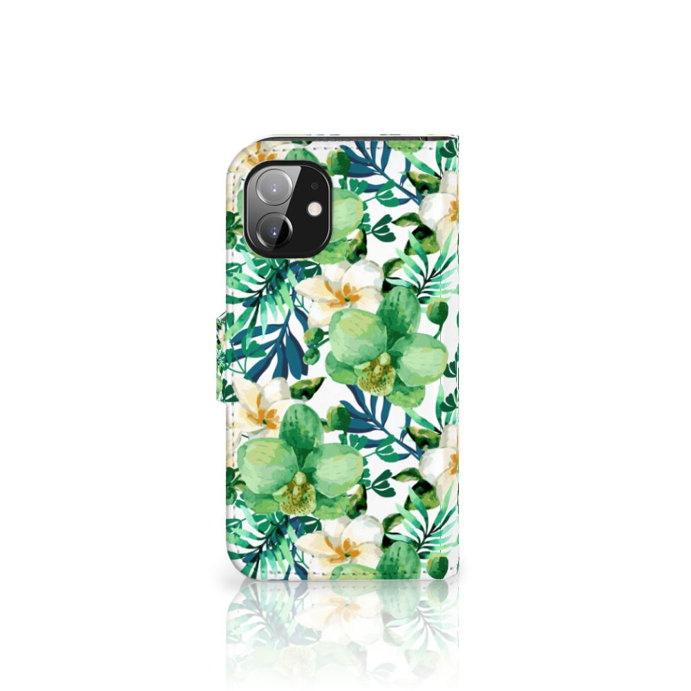Apple iPhone 12 Mini Hoesje Orchidee Groen