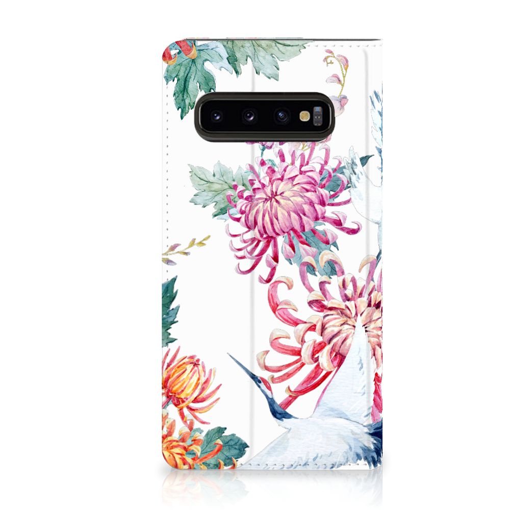 Samsung Galaxy S10 Hoesje maken Bird Flowers