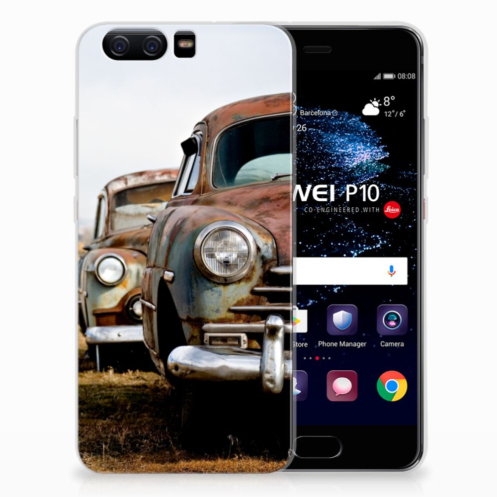 Huawei P10 Siliconen Hoesje met foto Vintage Auto