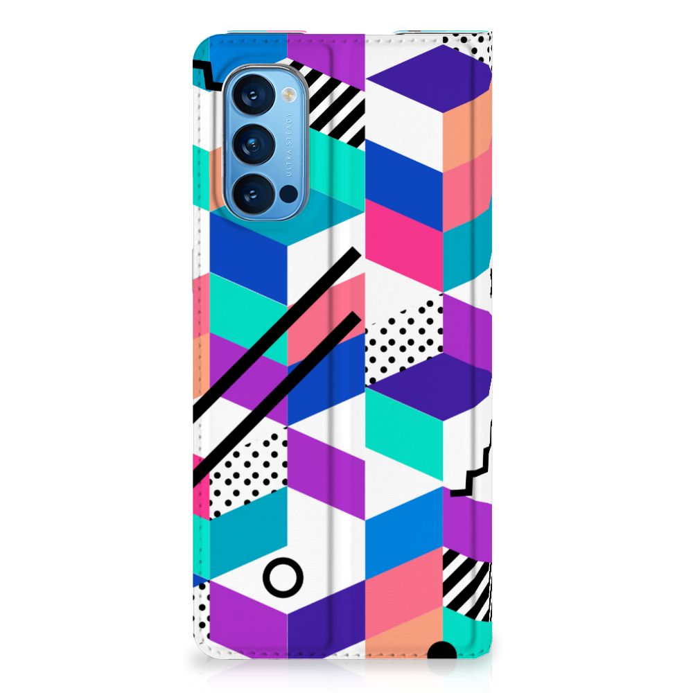 OPPO Reno4 Pro 5G Stand Case Blokken Kleurrijk - B2C Telecom