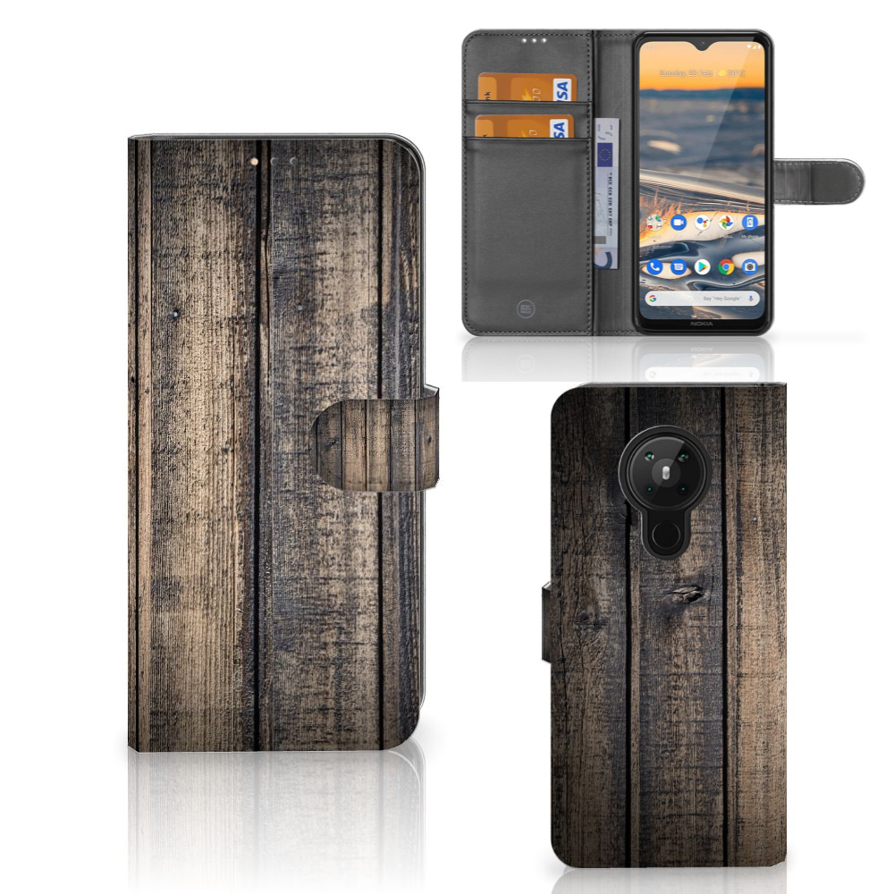 Nokia 5.3 Book Style Case Steigerhout