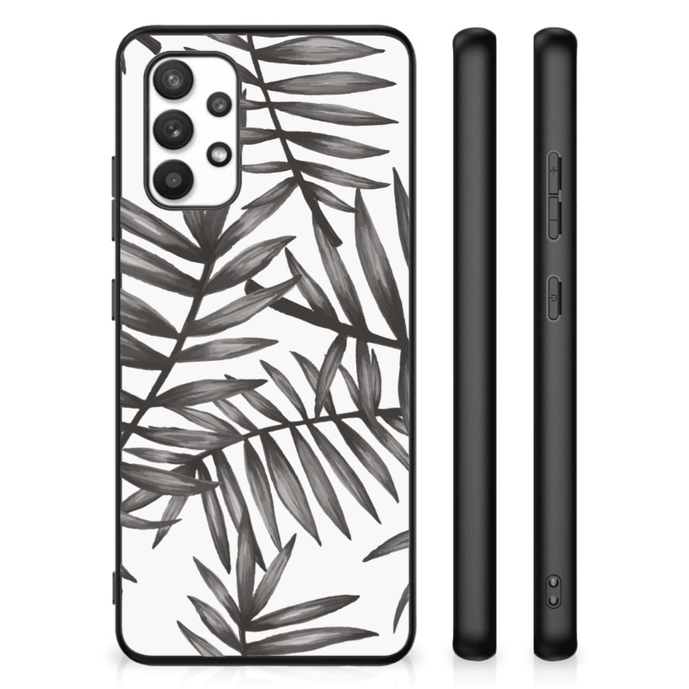 Samsung Galaxy A32 4G | A32 5G Enterprise Editie Bloemen Hoesje Leaves Grey B2C Telecom