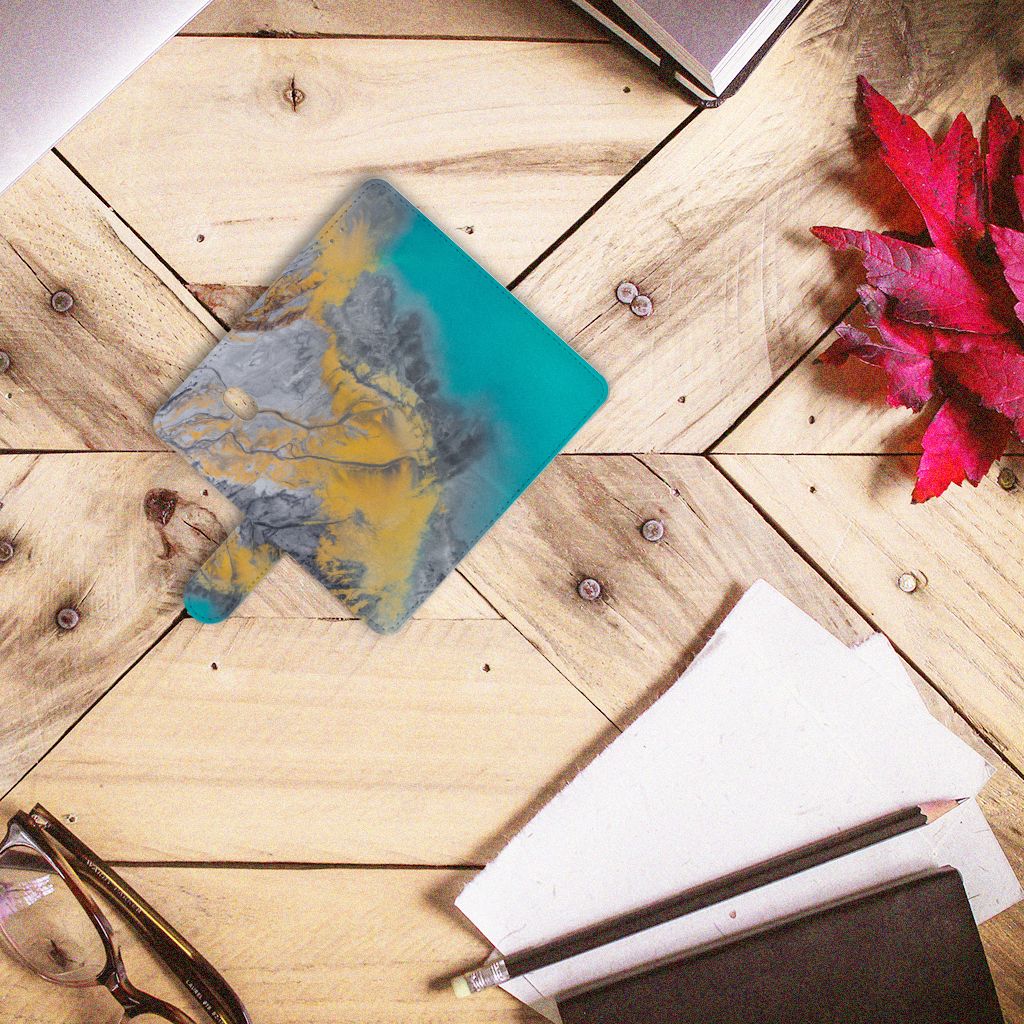 Xiaomi Redmi 8A Bookcase Marble Blue Gold