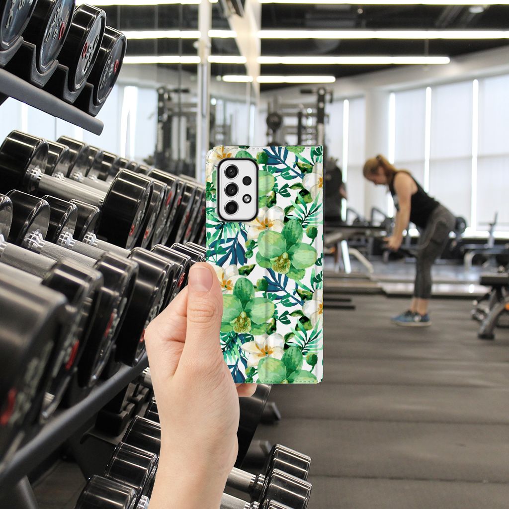 Samsung Galaxy A73 Smart Cover Orchidee Groen - B2C Telecom