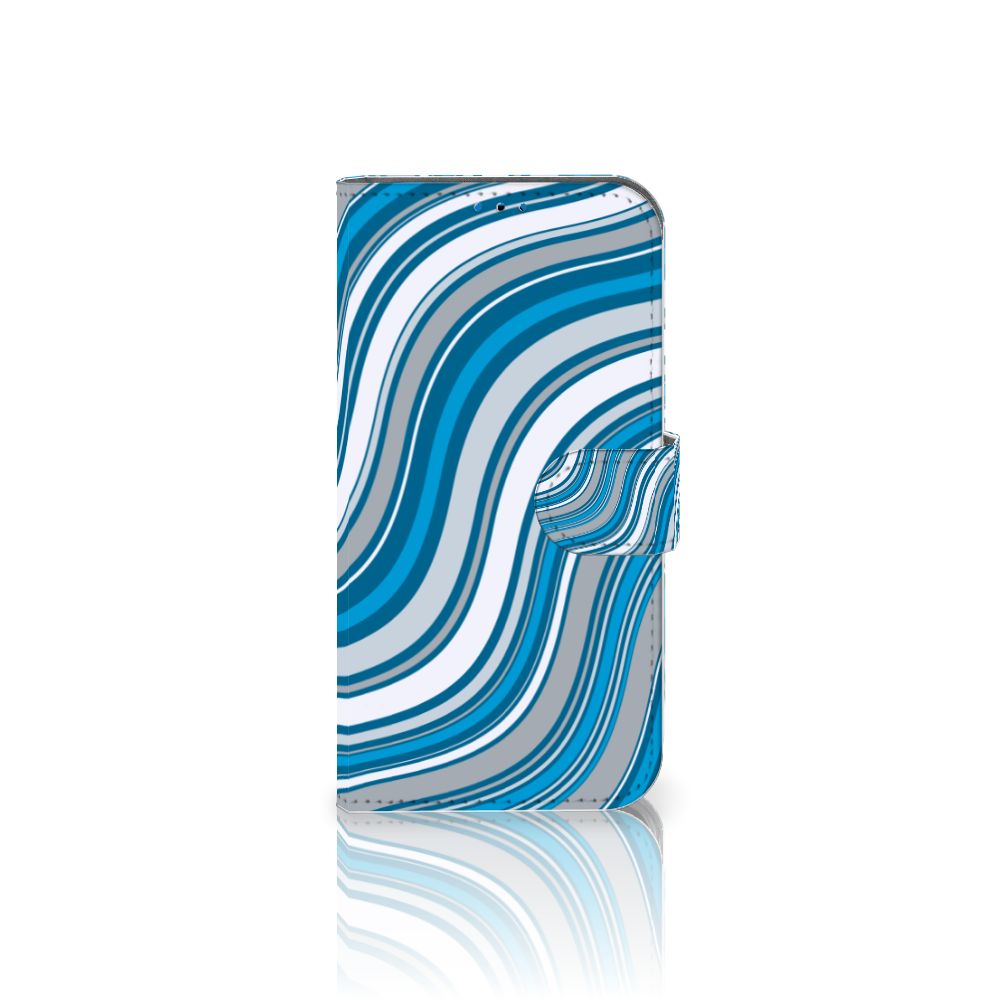 iPhone 14 Pro Telefoon Hoesje Waves Blue met golvend blauw design voor stijlvolle bescherming.