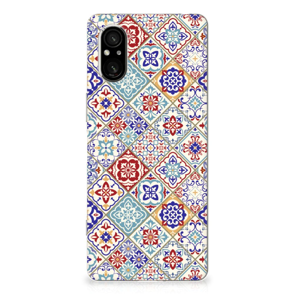 Sony Xperia 5 V TPU Siliconen Hoesje Tiles Color