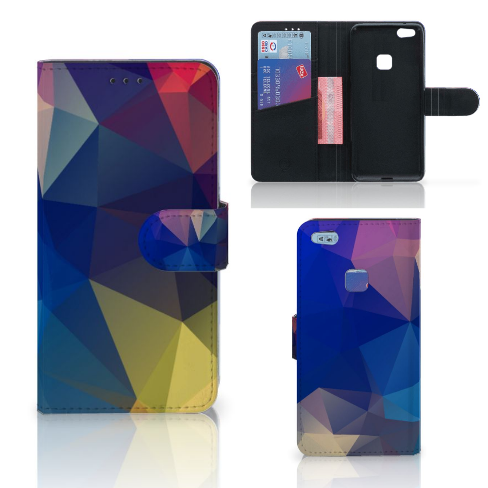 Huawei P10 Lite Book Case Polygon Dark