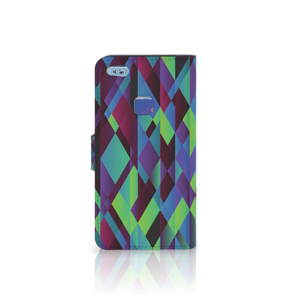Huawei P10 Lite Book Case Abstract Green Blue