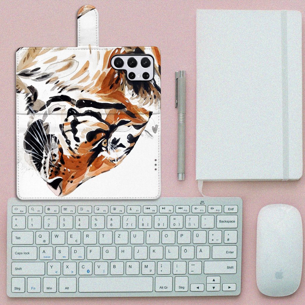 Hoesje Samsung Galaxy S22 Ultra Watercolor Tiger