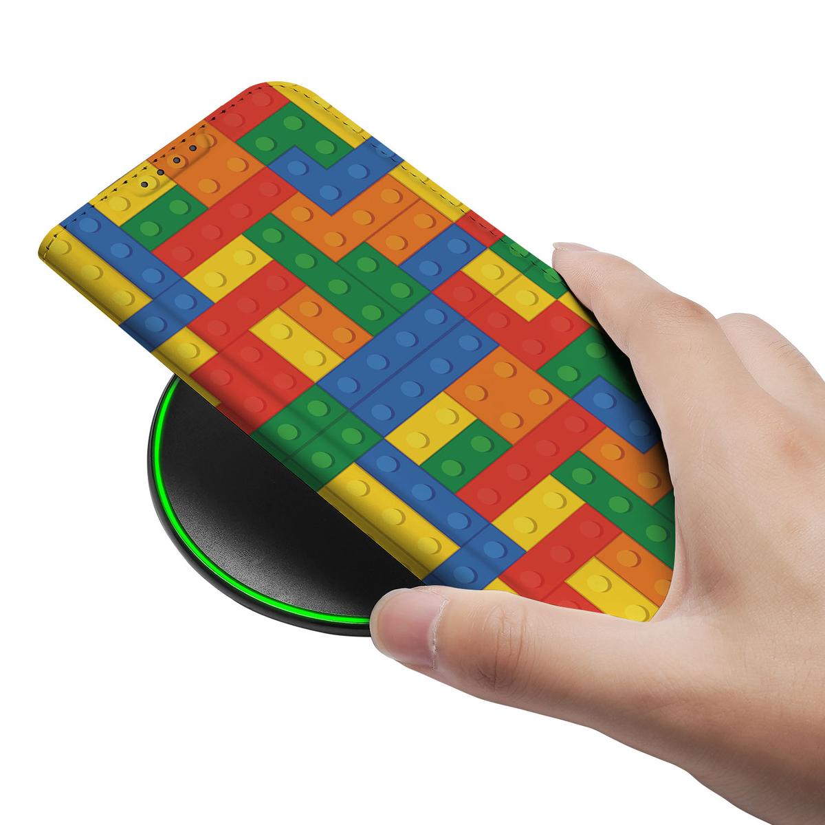 Apple iPhone 16e Hoesje met Magneet Blokken - Blokken design - Afbeelding 5