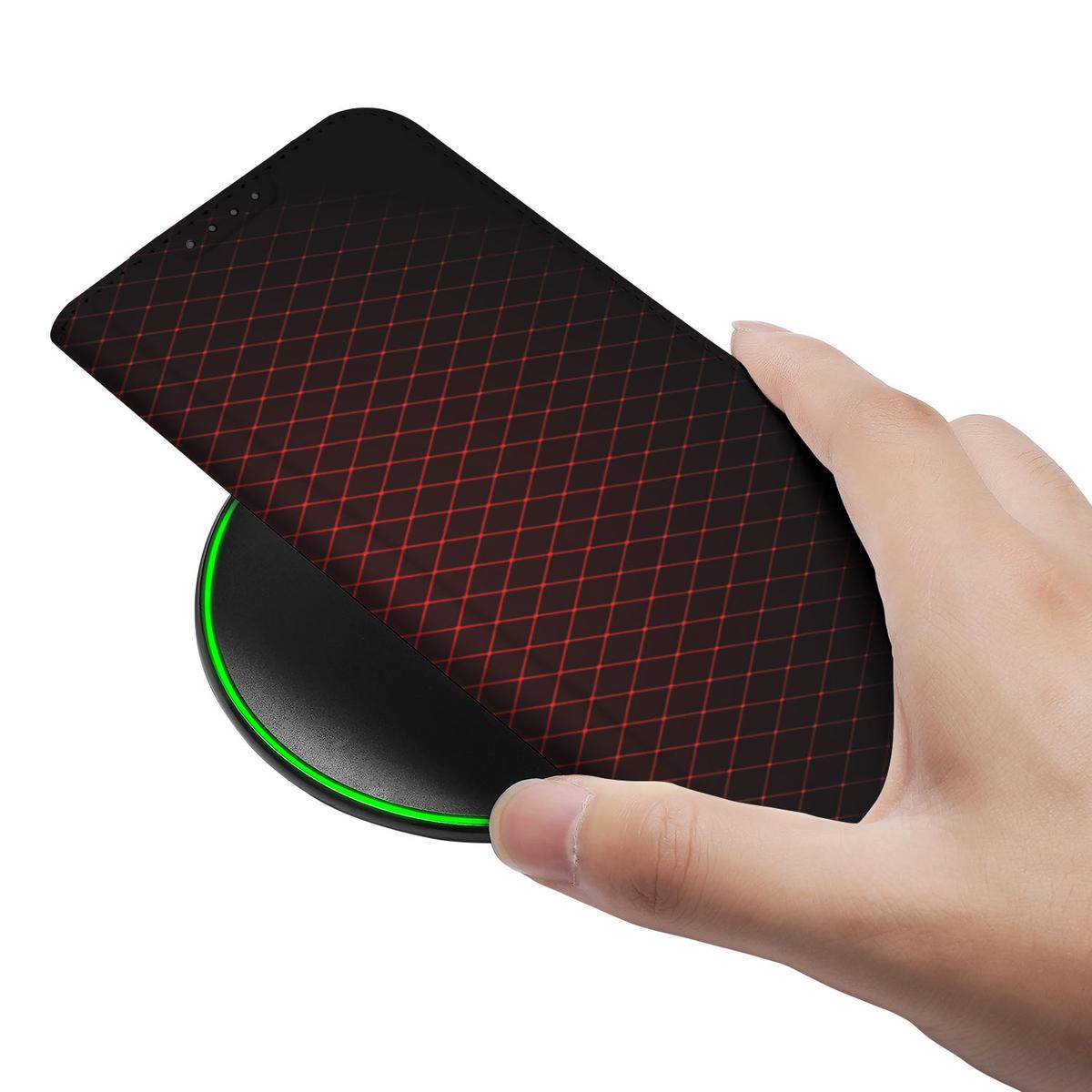 Apple iPhone 16e Hoesje met Magneet Geruit Rood - Geruit Rood design - Afbeelding 5