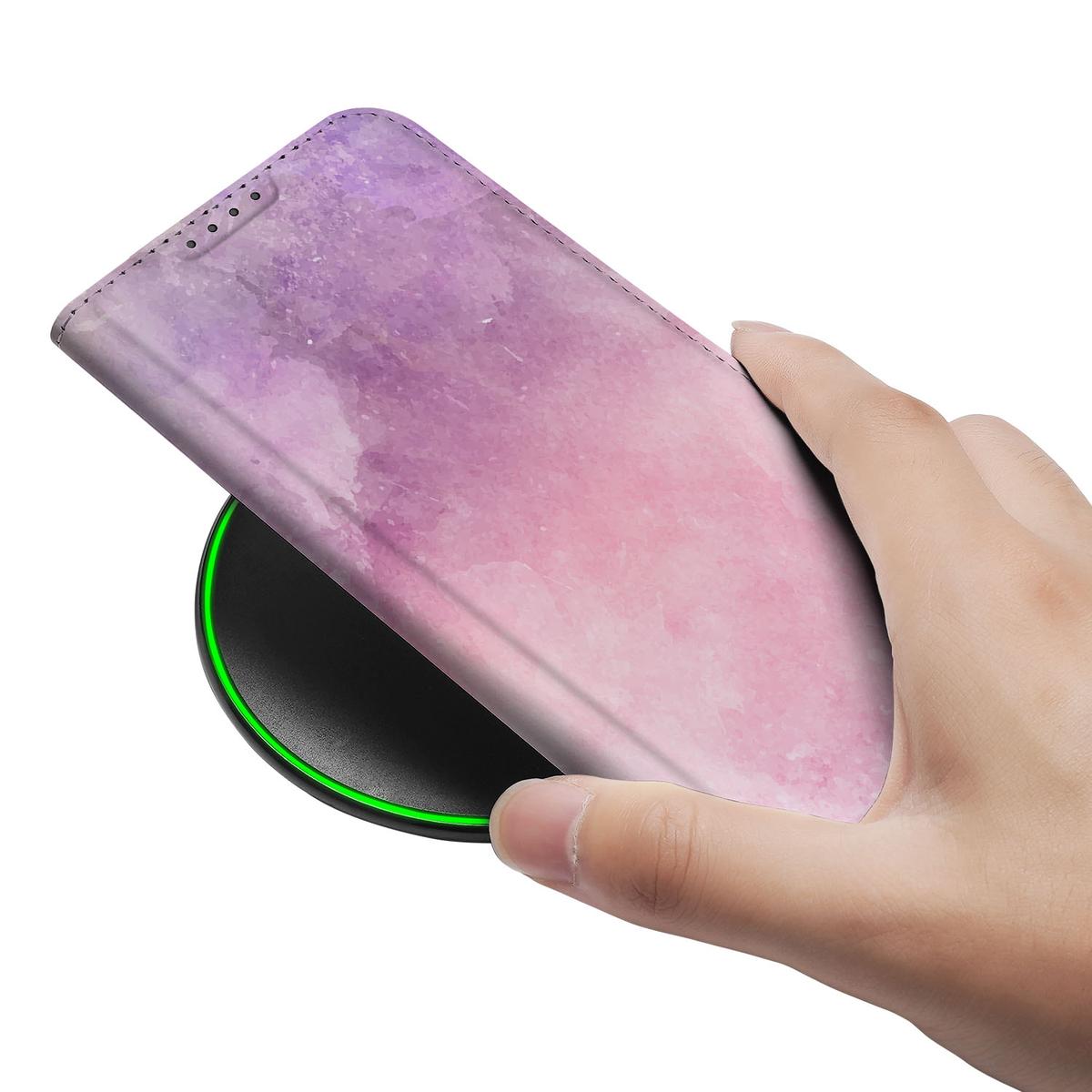 Bookcase voor Apple iPhone 16e Pink Purple Paint - Pink Purple Paint design - Afbeelding 5