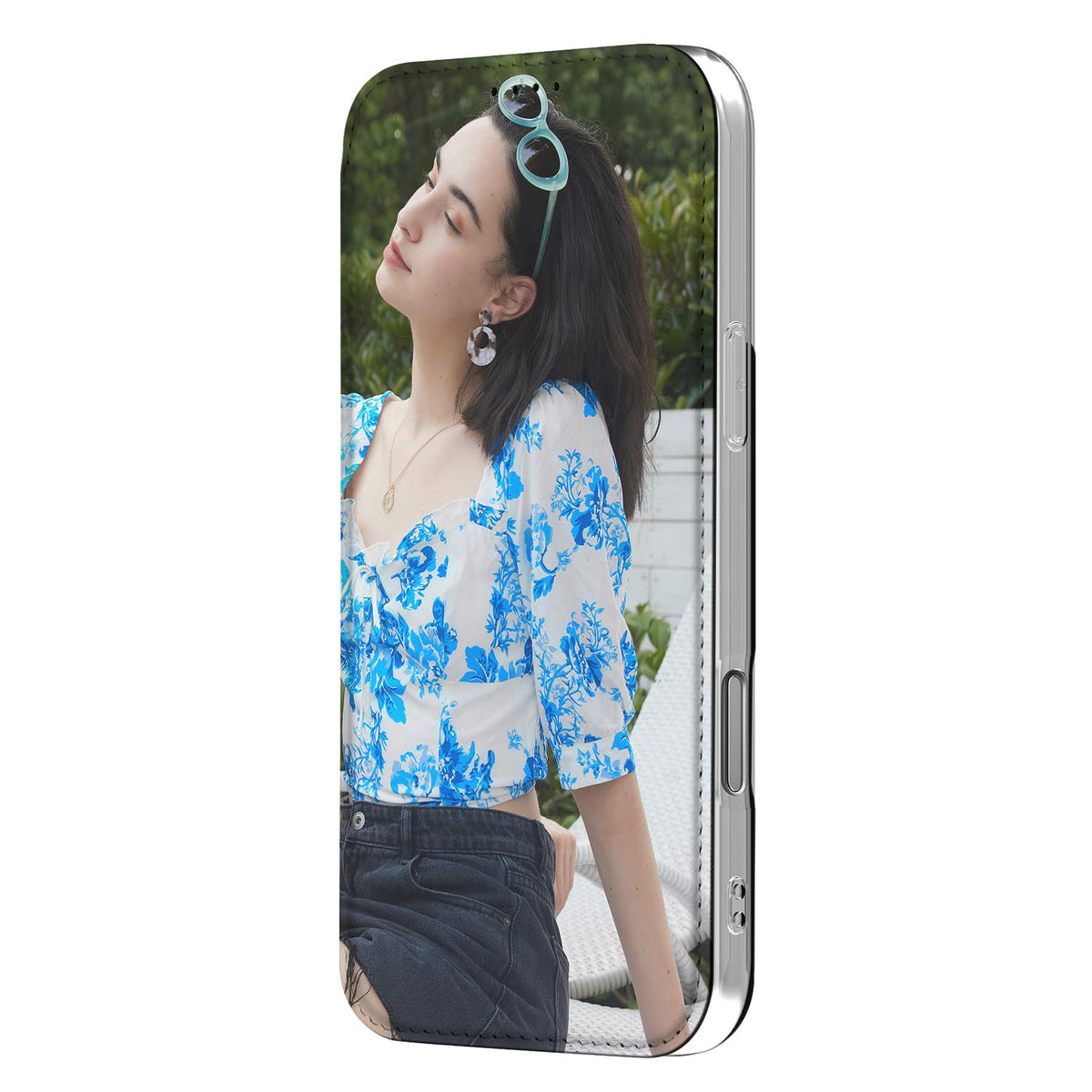 iPhone 17 Pro Stand Case Hoesje Maken met Foto Premium Design zijkant stijl bloemmotief