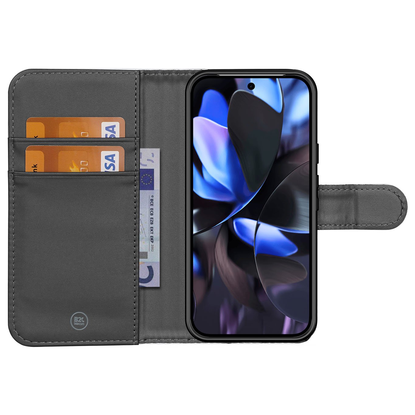 Google Pixel 10 Pro XL Book Case Belgische Vlag binnenkant pasvak overzicht