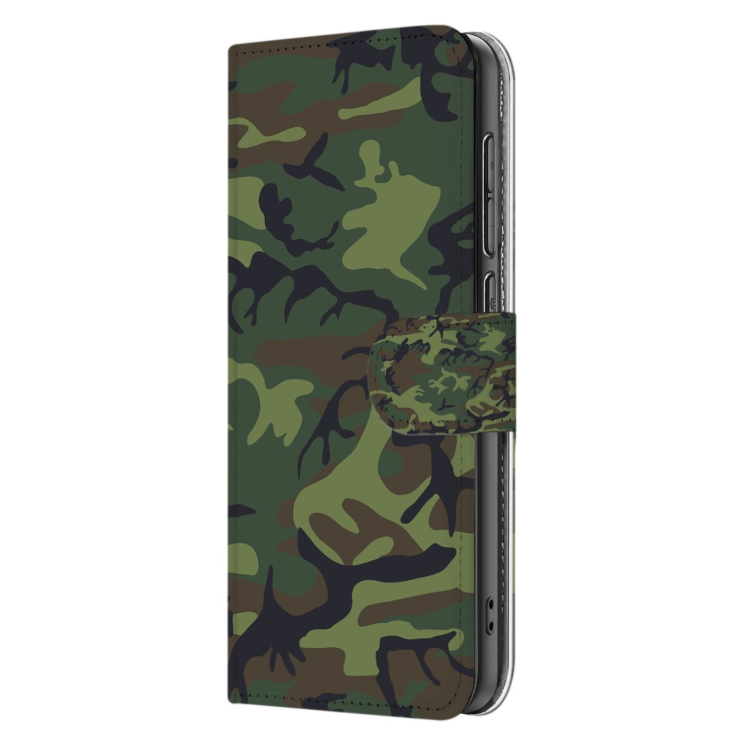 OnePlus Nord CE 5 Bookcase Hoesje met Camouflage Leger Donker Design zijkant