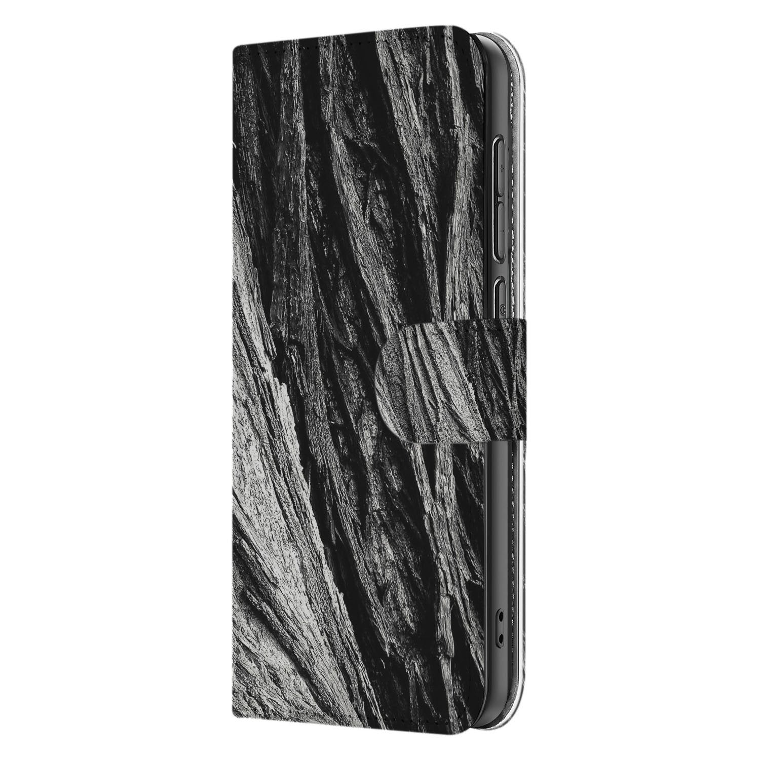 OnePlus Nord CE 5 Boomschors Grijs Rustiek Bookcase Hoesje design aanzicht