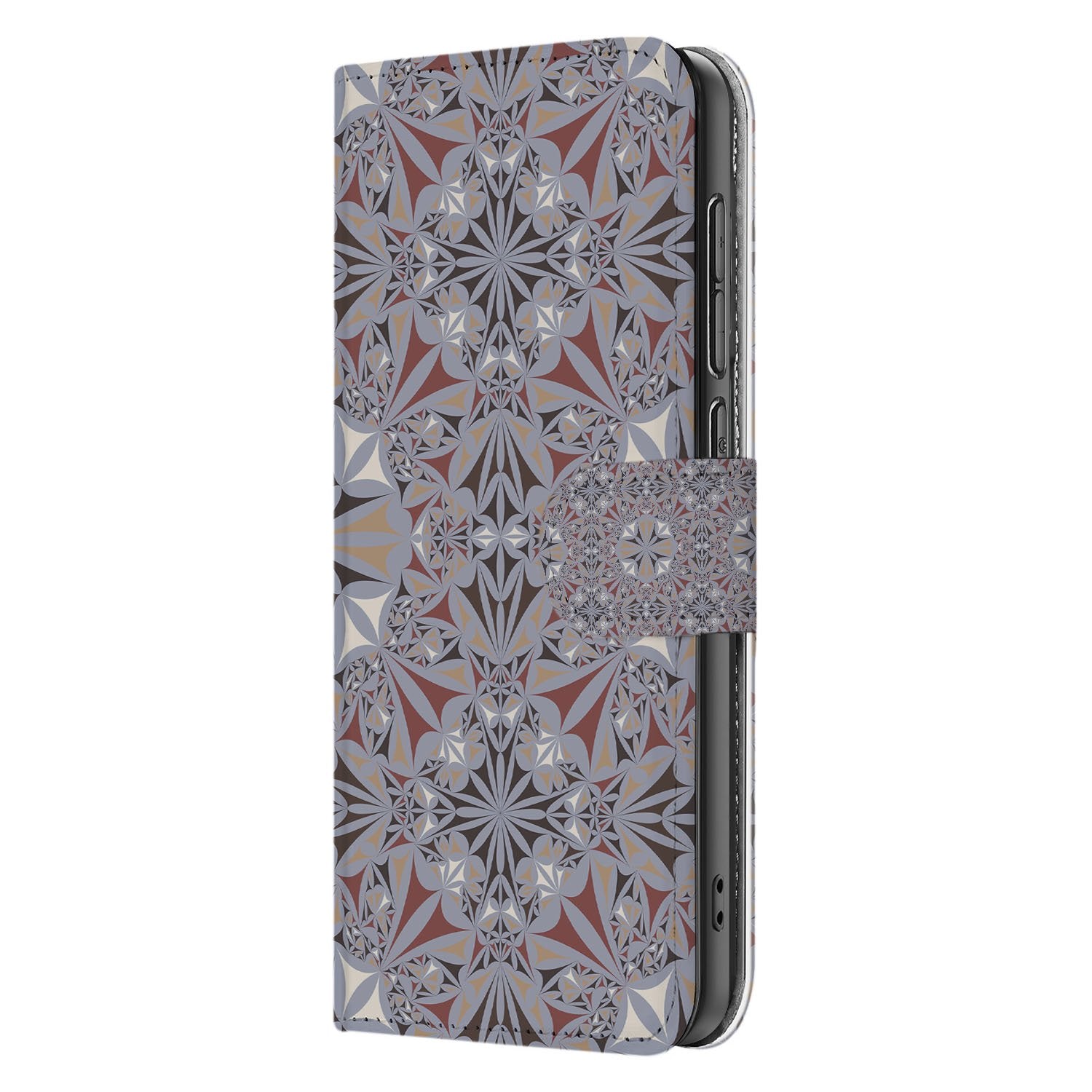 OnePlus Nord Ce 5 Kleurrijke Bloemenpatroon Meerkleurig Hoesje Bookcase Hoesje zijaanzicht