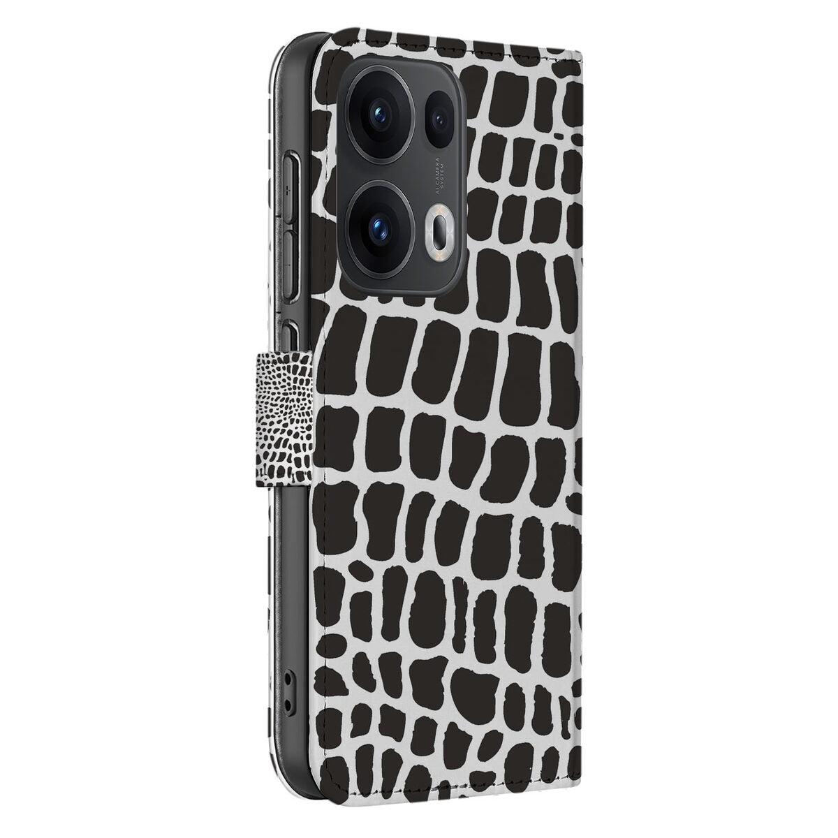 OPPO Reno 13 Pro Telefoonhoesje met Pasjes Slangenprint