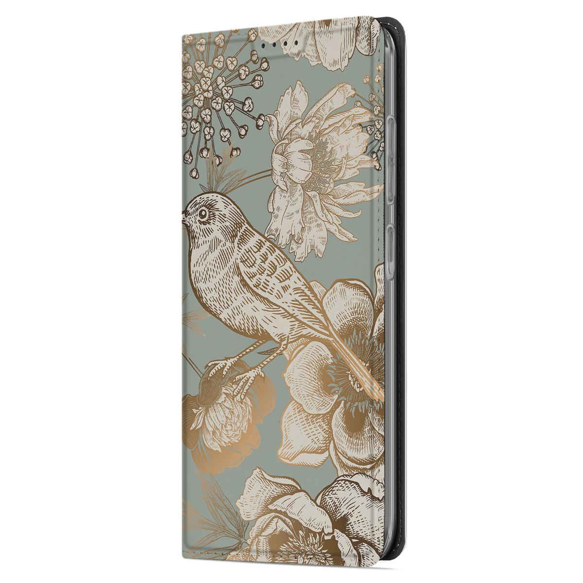 Samsung Galaxy A56 A36 Hoesje Vintage Bird Flowers positie 5