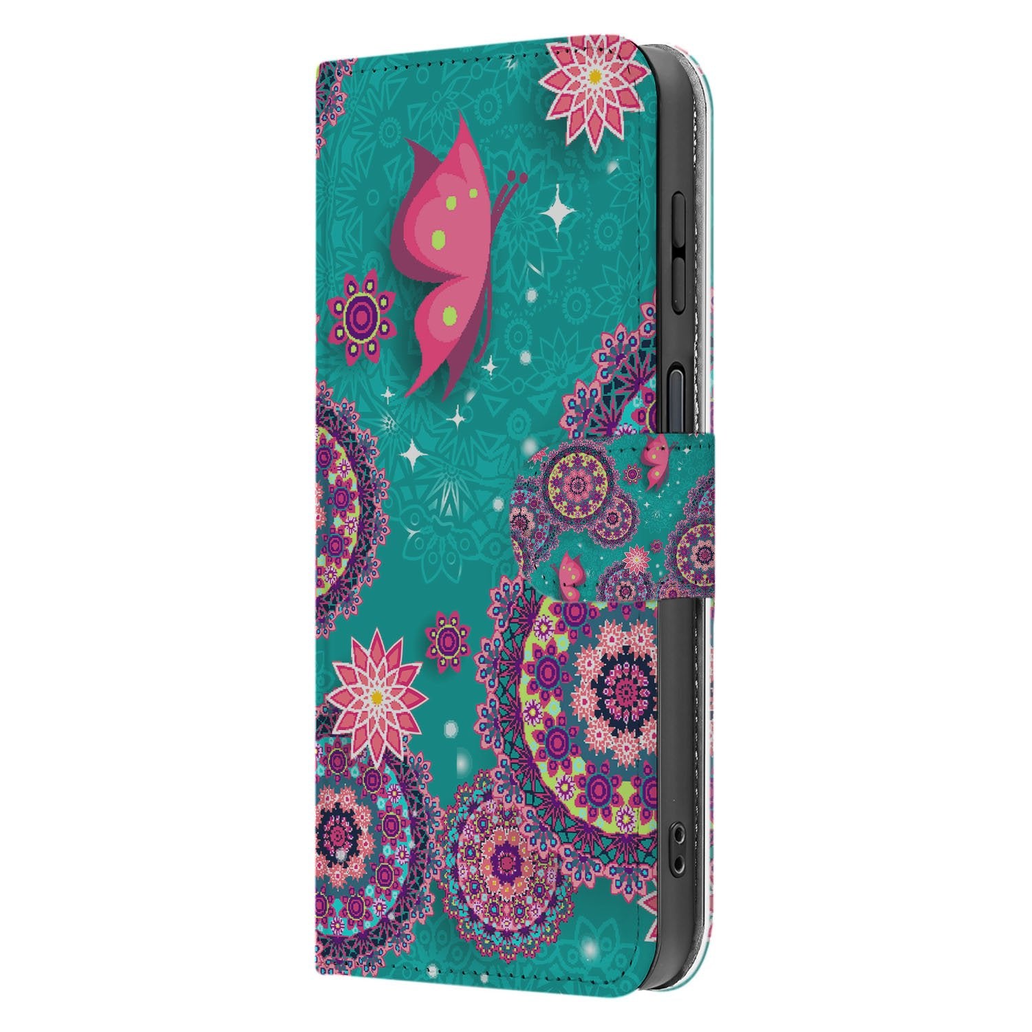 Samsung Galaxy Xcover 7 Pro Cirkels en Vlinders Book Case zijaanzicht