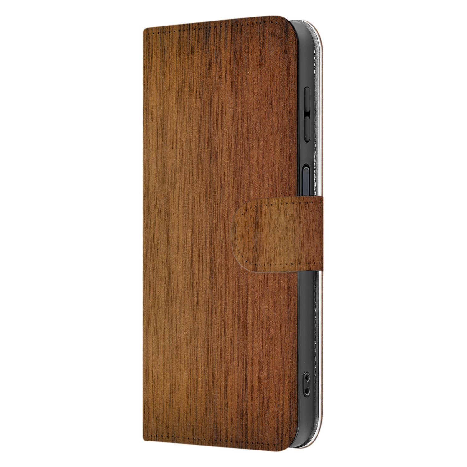 Donker Hout Samsung Galaxy Xcover 7 Pro | Book Case boekcase donker hout aanzicht