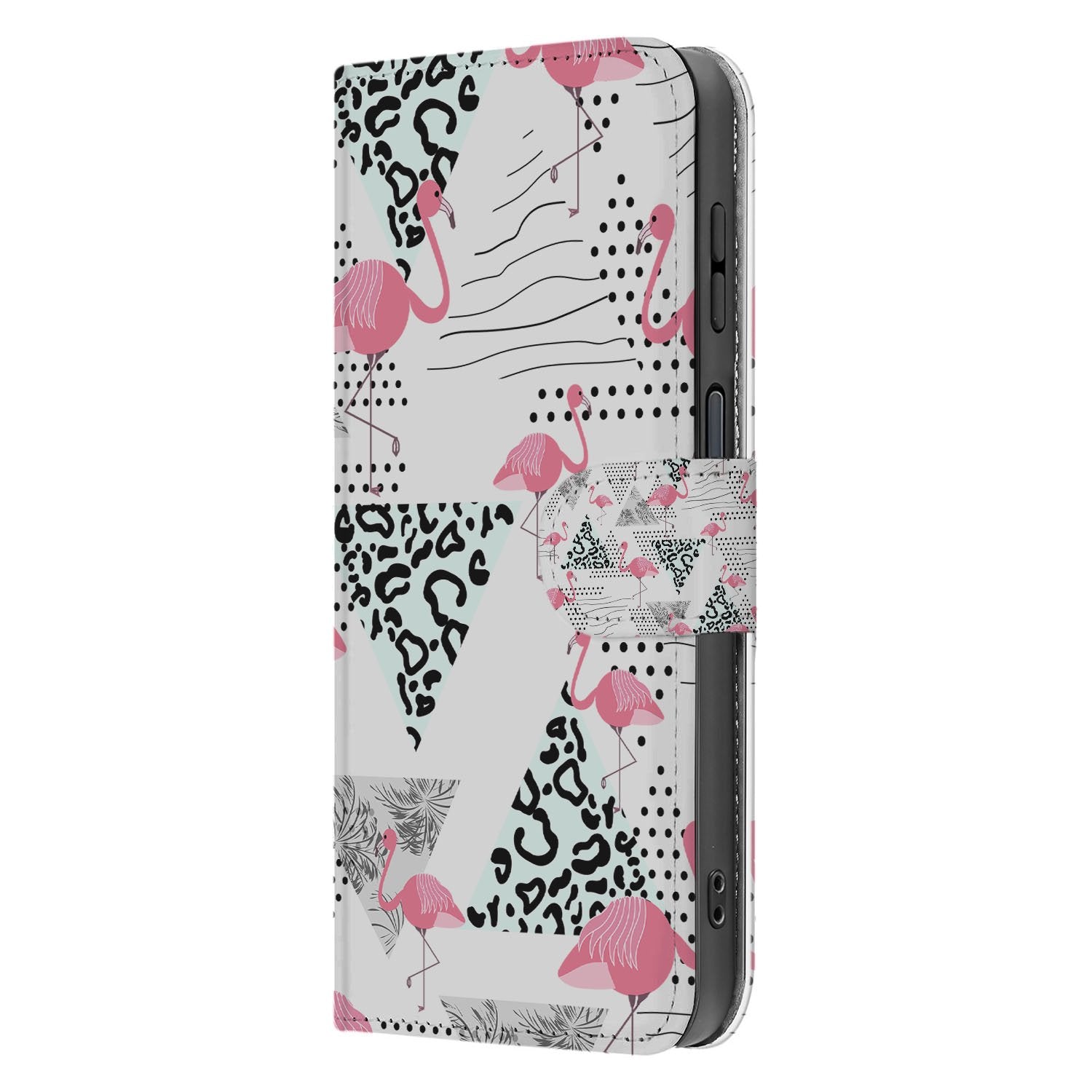 Flamingo Triangle Samsung Galaxy Xcover 7 Pro Book Case design Flamingo Triangle aanzicht