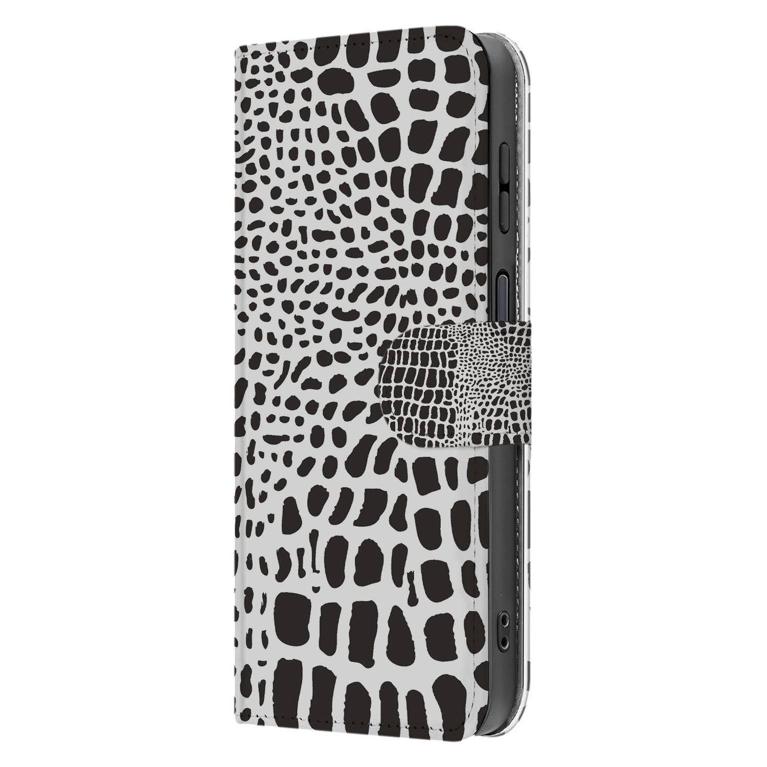 Samsung Galaxy Xcover 7 Pro Slangenprint Design Book Case Hoesje Zijkant