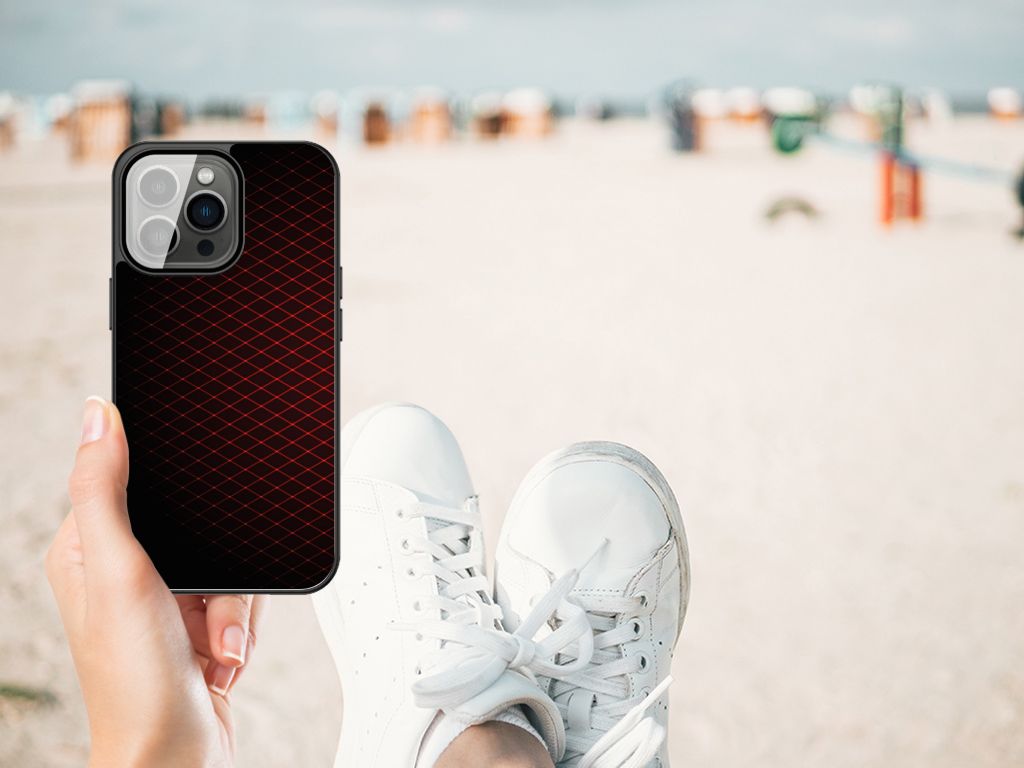 iPhone 13 Pro Max Back Case Geruit Rood B2C Telecom
