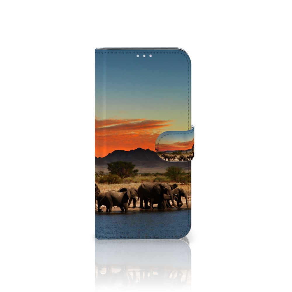 Motorola G8 Power Telefoonhoesje met Pasjes Olifanten