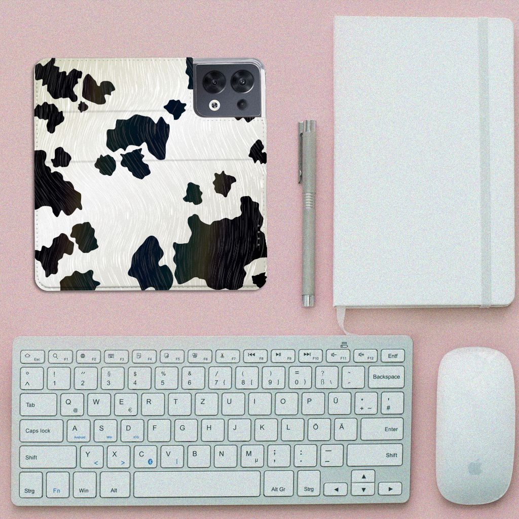 OPPO Reno8 Hoesje maken Koeienvlekken - B2C Telecom