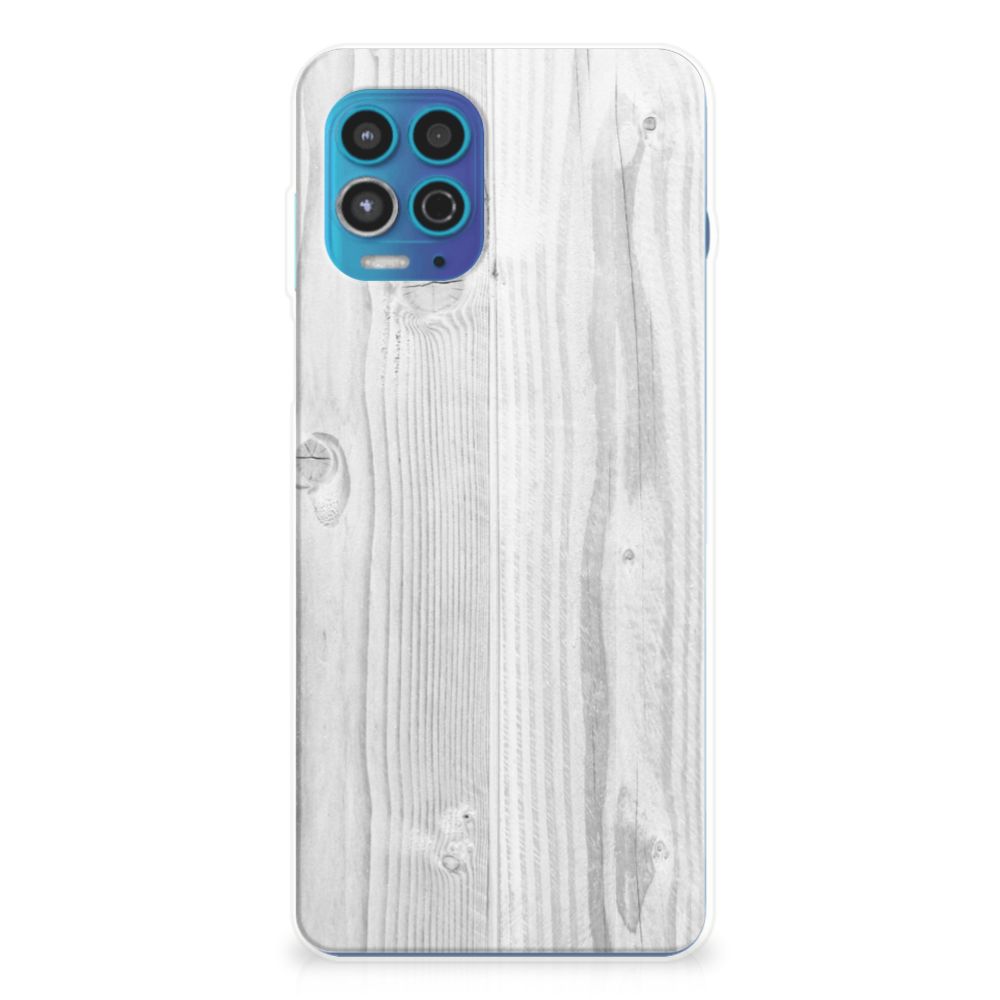 Motorola Moto G100 Bumper Hoesje White Wood B2C Telecom