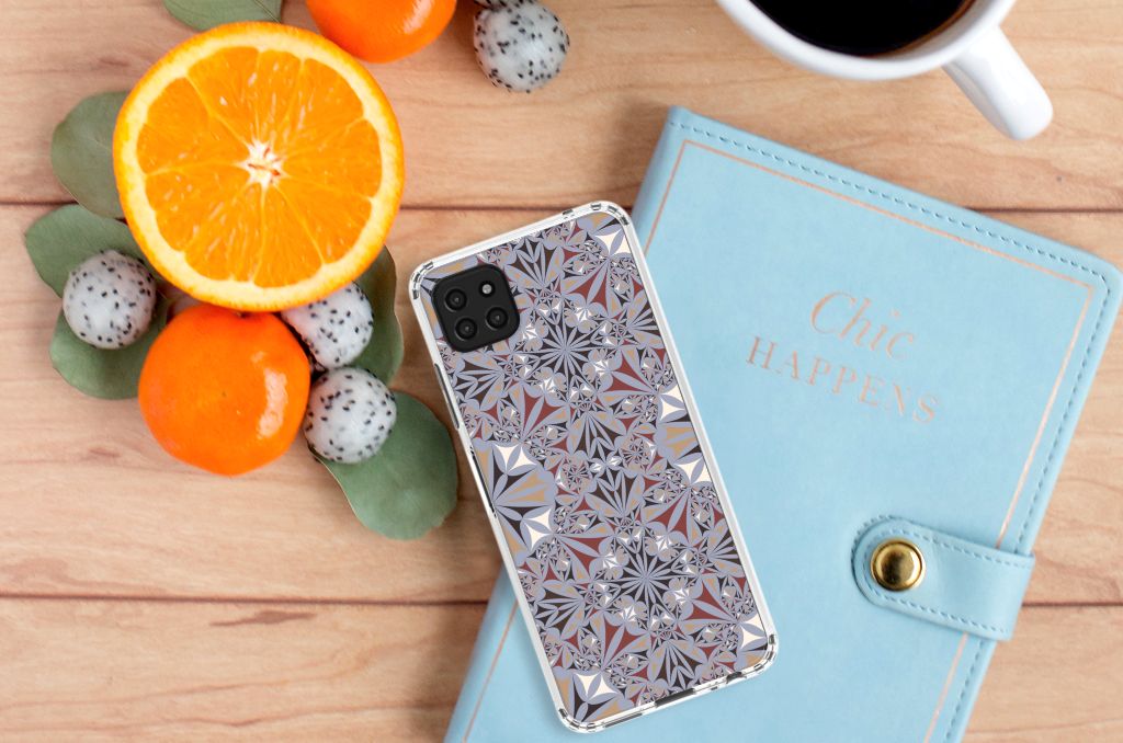 Samsung Galaxy A22 5G Anti-Shock Hoesje Flower Tiles B2C Telecom