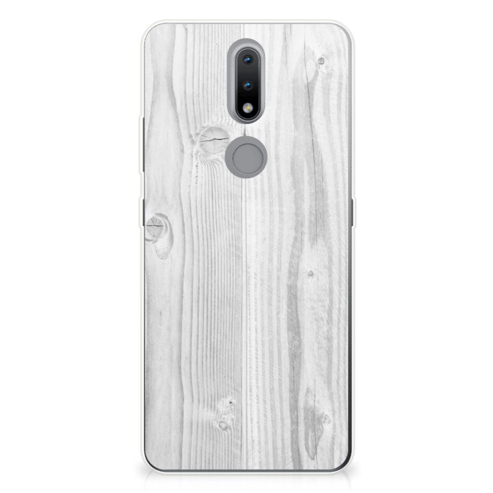 Nokia 2.4 Bumper Hoesje White Wood