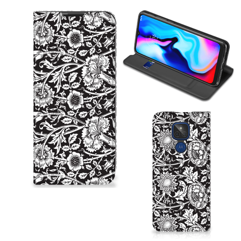 Motorola Moto G9 Play Smart Cover Black Flowers - B2C Telecom