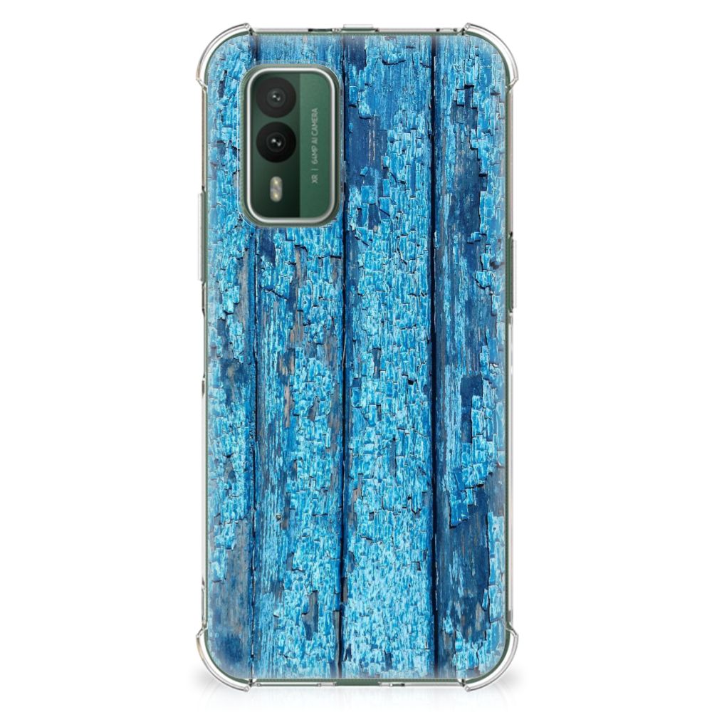 Nokia XR21 Stevig Telefoonhoesje Wood Blue