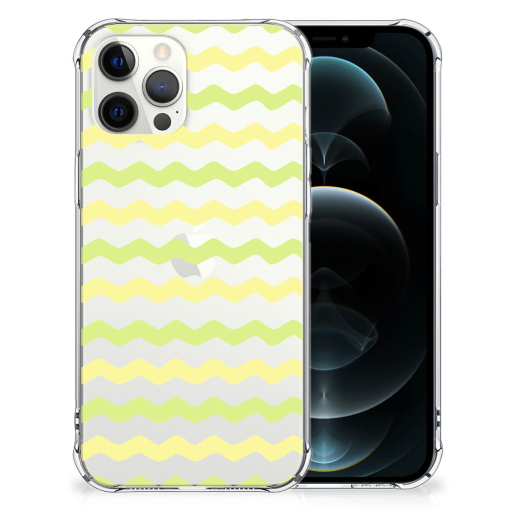 iPhone 12 Pro Max Doorzichtige Silicone Hoesje Waves Yellow B2C Telecom