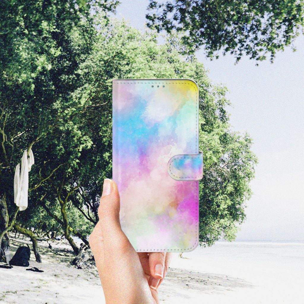 Hoesje Nokia X10 | Nokia X20 Watercolor Light in pastel colors, held outdoors with trees in the background.