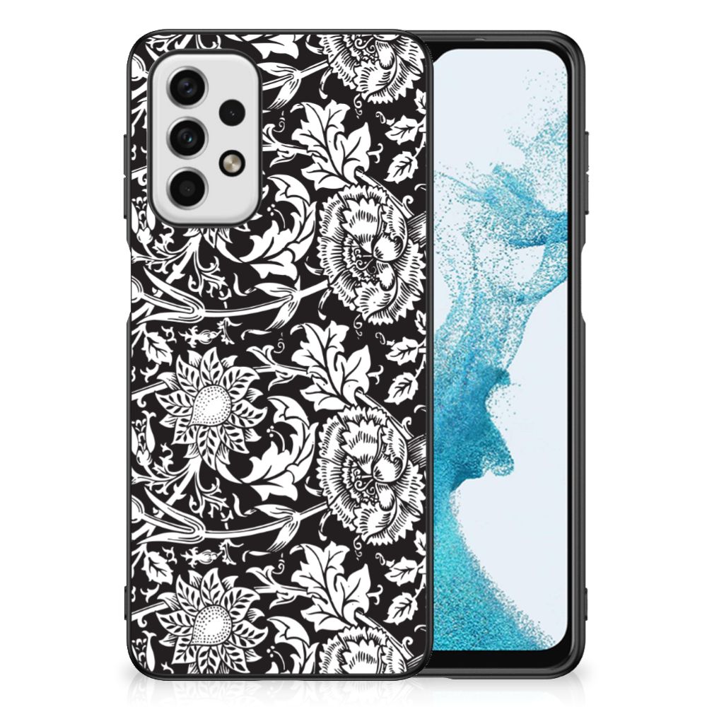 Samsung Galaxy A23 Bloemen Hoesje Black Flowers B2C Telecom