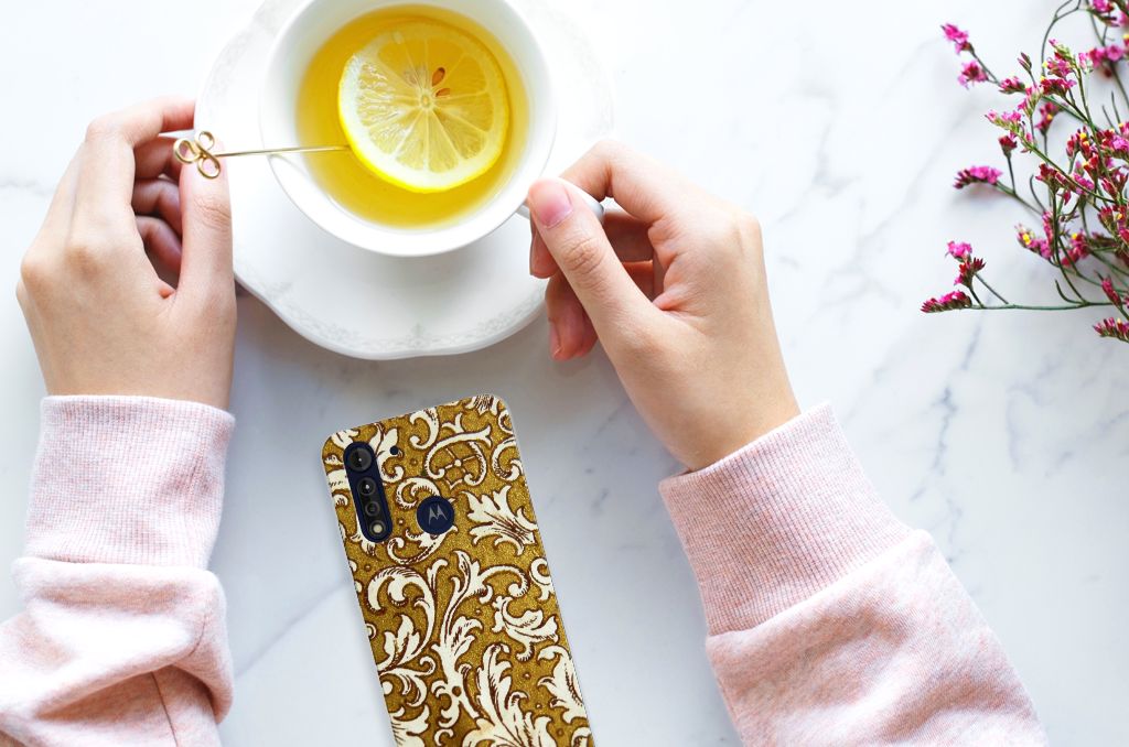 Siliconen Hoesje Motorola Moto G8 Power Lite Barok Goud B2C Telecom