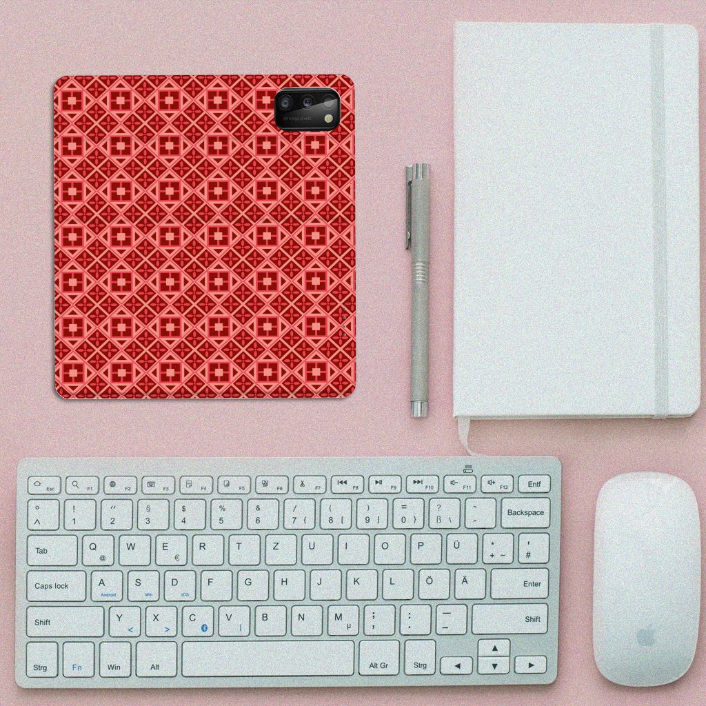 Samsung Galaxy A41 Hoesje met Magneet Batik Rood - B2C Telecom